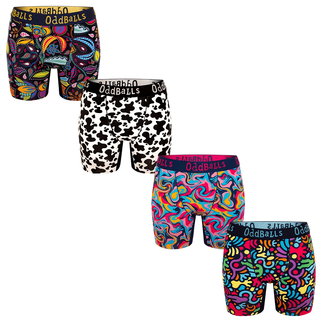 Cosmic Bundle - Ladies Bamboo Boxer Shorts 4 Pack Bundle