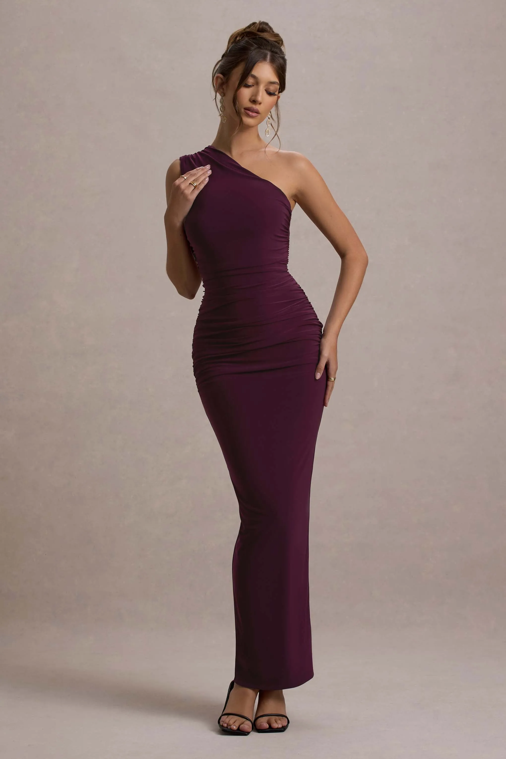 Dalarie | Port One-Shoulder Gathered Maxi Dress