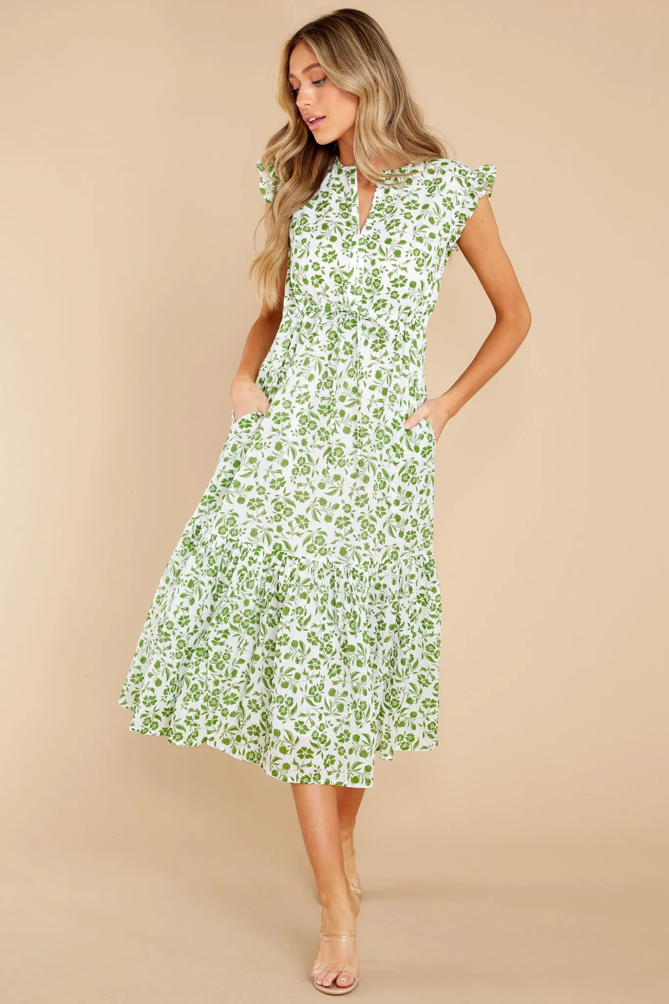 Delia Picnic Lime Floral Dress