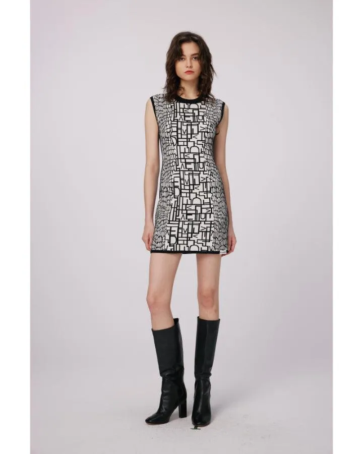 Diane Von Furstenberg Aviva Reversible Logo Mini Dress