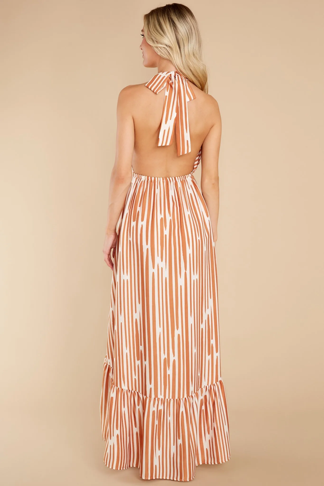 Drop Of Sun Camel Print Midi Dress