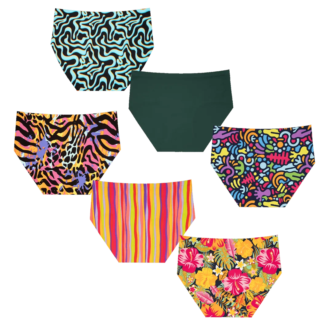 Endless Summer Bundle - Ladies Seamless Full Briefs 6 Pack Bundle