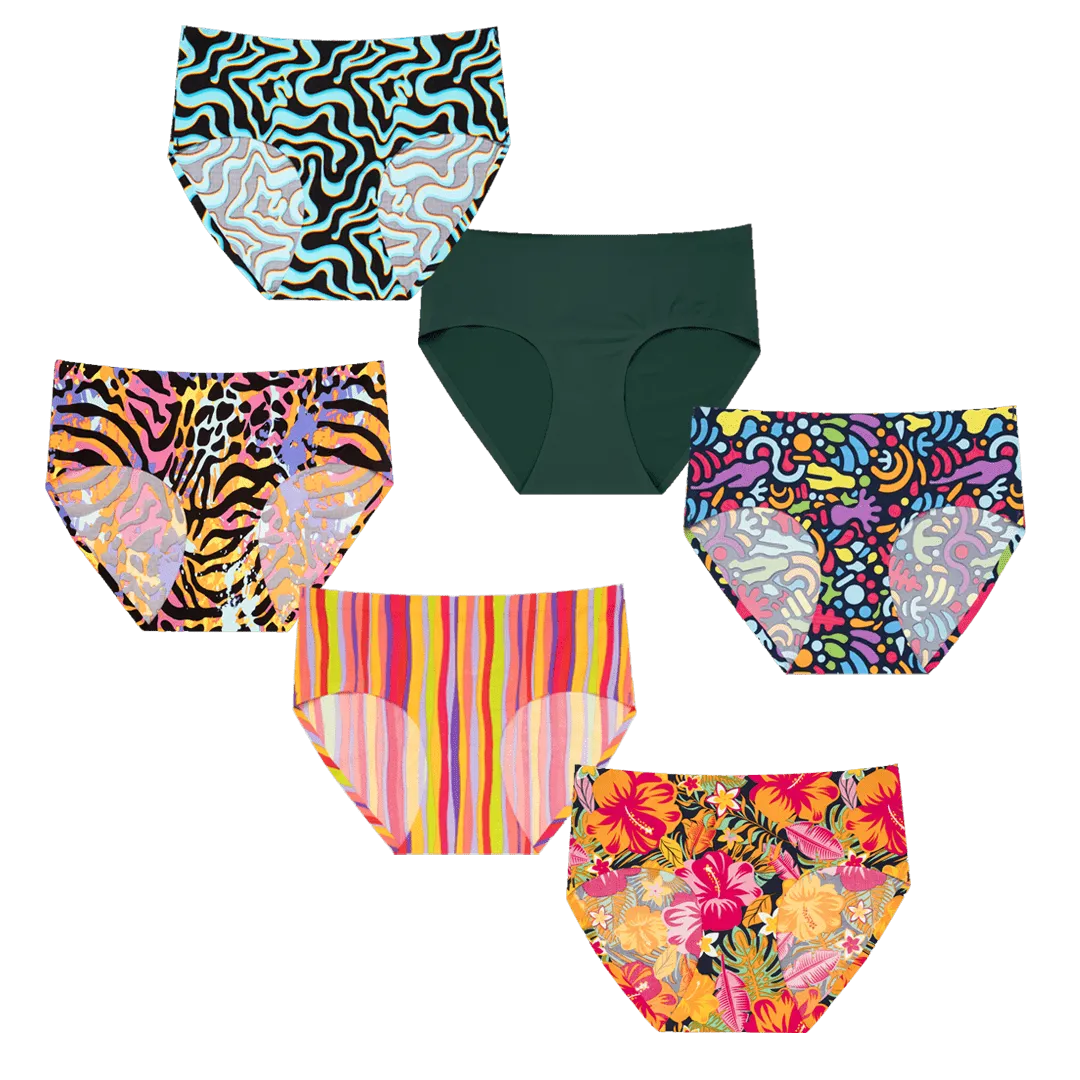 Endless Summer Bundle - Ladies Seamless Full Briefs 6 Pack Bundle