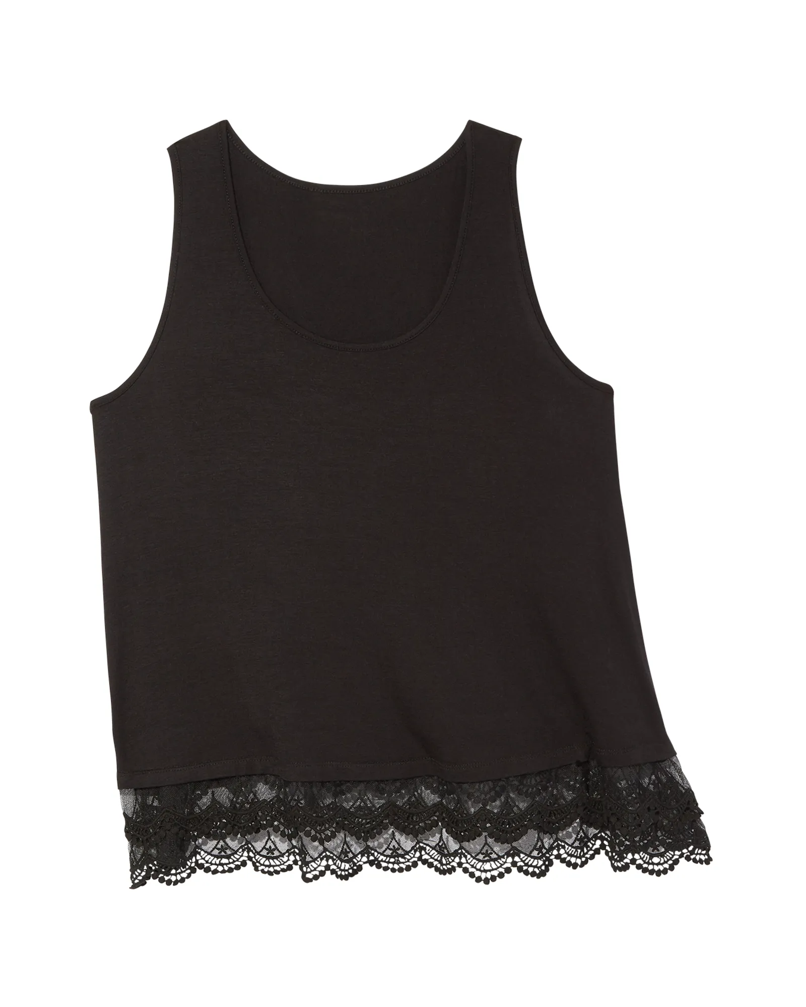 Eva Laced Hem Knit Tank | Black