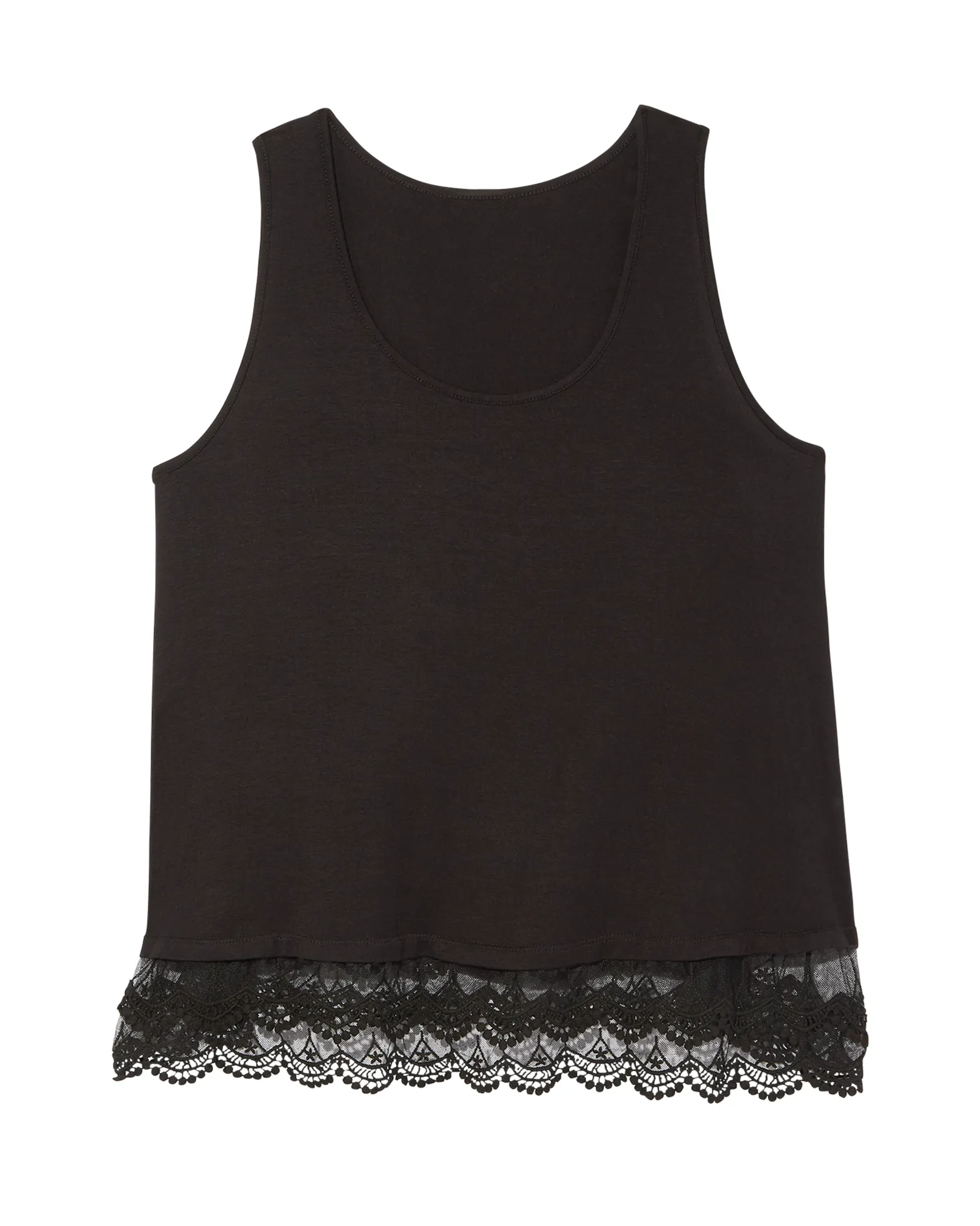 Eva Laced Hem Knit Tank | Black