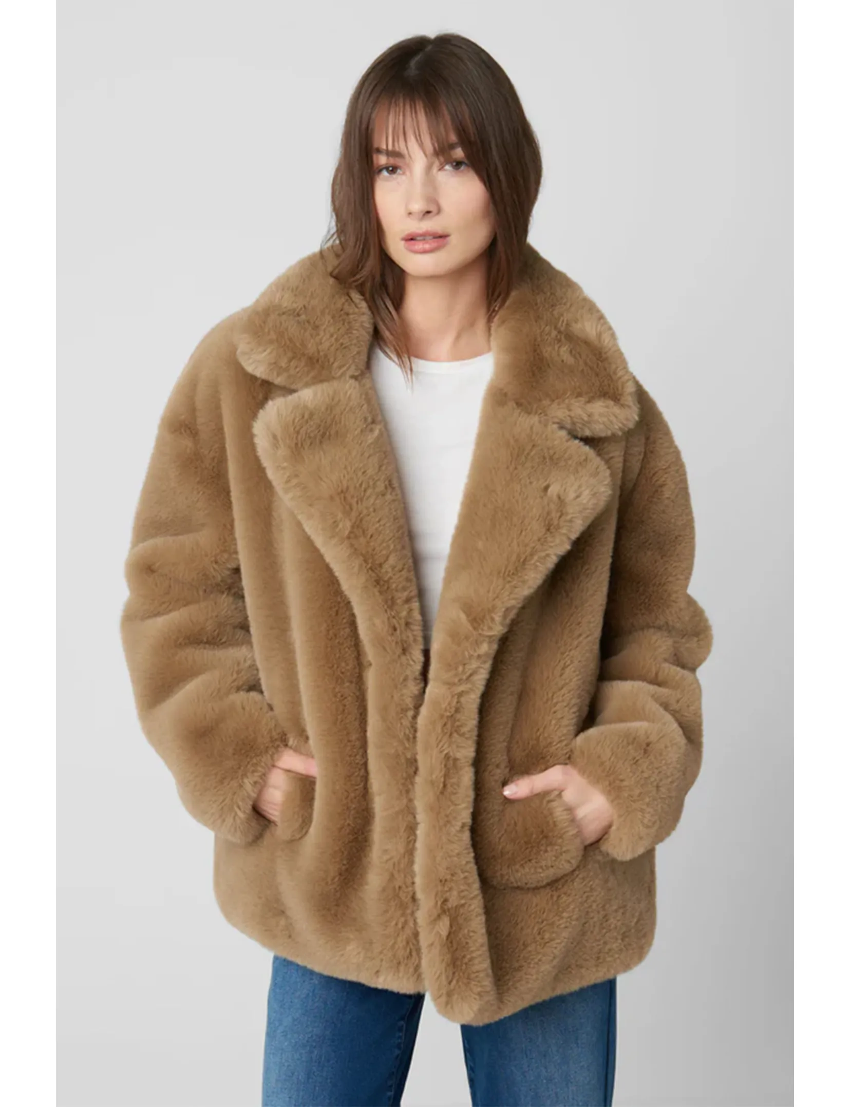 Faux Fur Coat, Iced Frappe