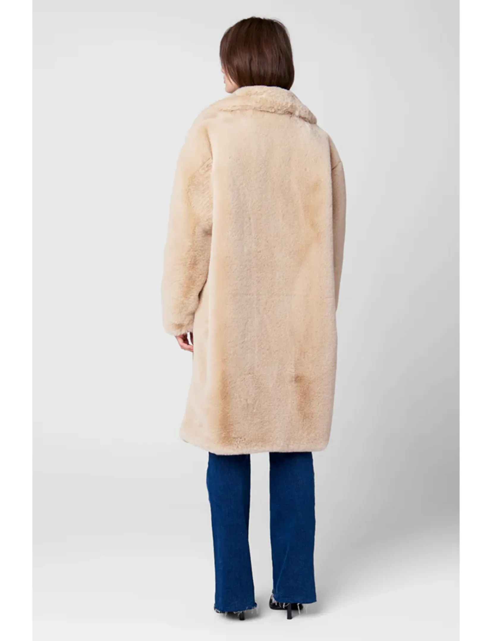 Faux Fur Oversized Coat, Oatmeal Crush