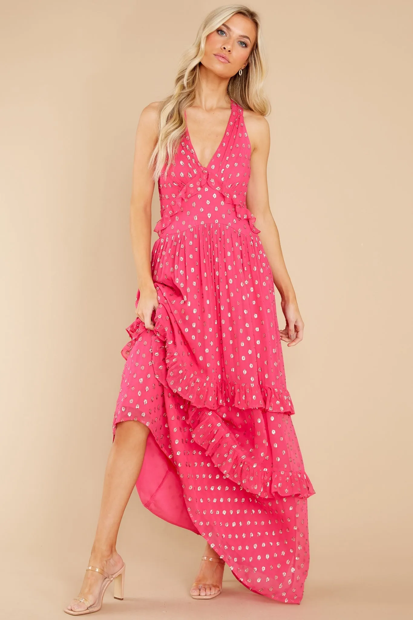 Feelings Of Love Magenta Maxi Dress