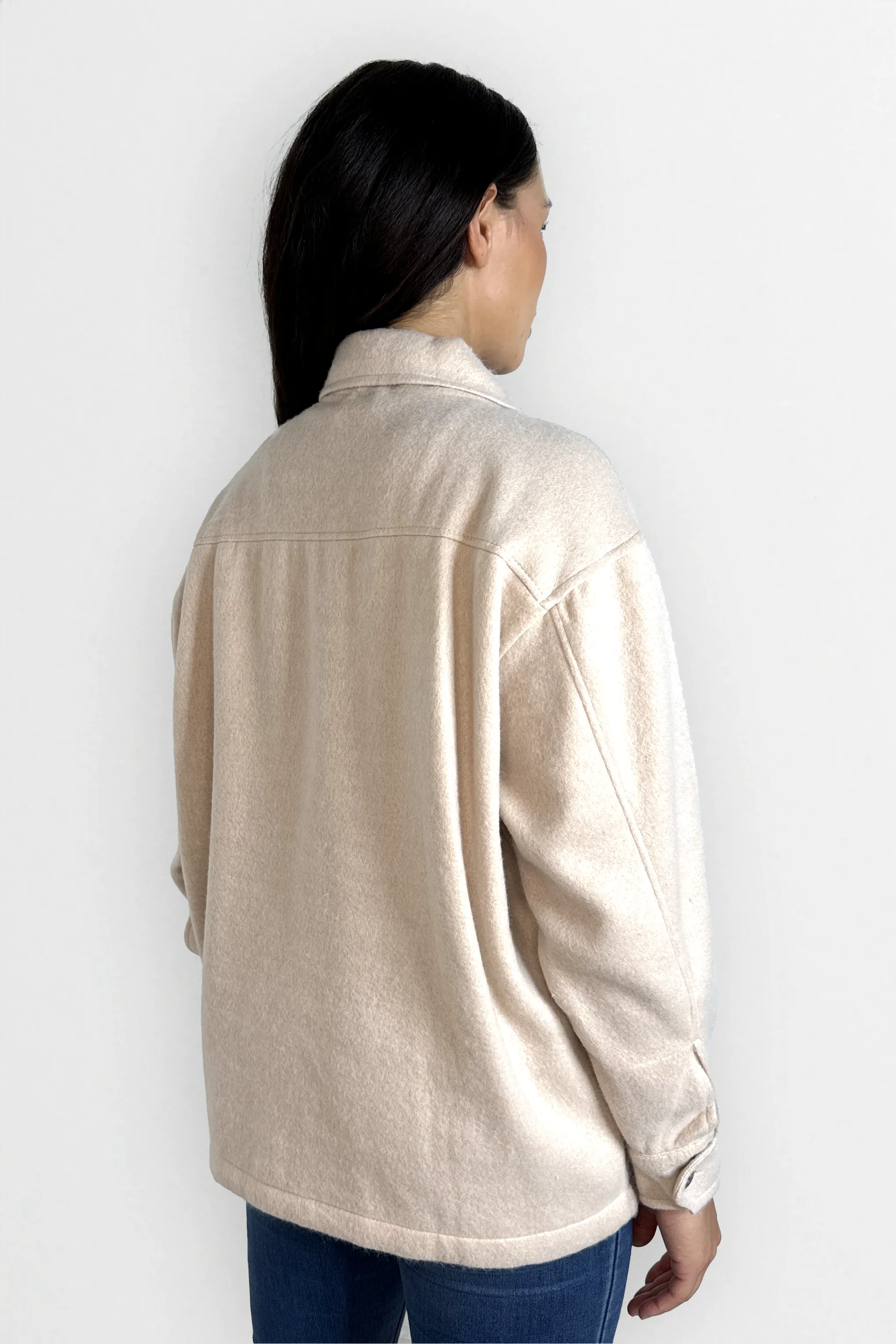 Fleeced Large Pocket Plain Shacket