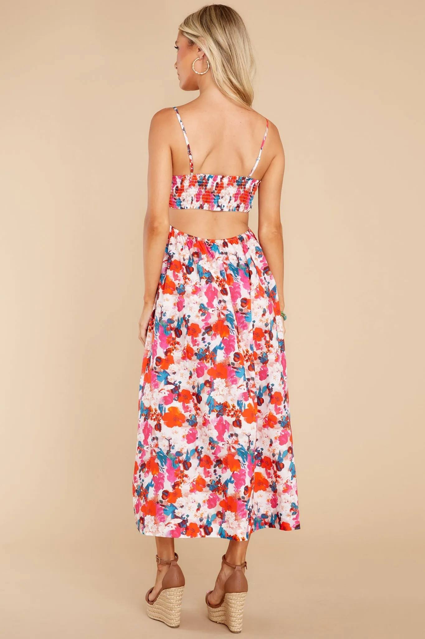 Flowers From You Red Floral Print Maxi Dress