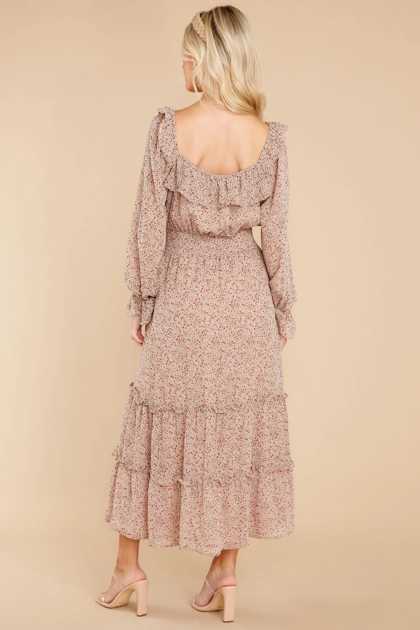 Forever Crush Mauve Floral Print Midi Dress