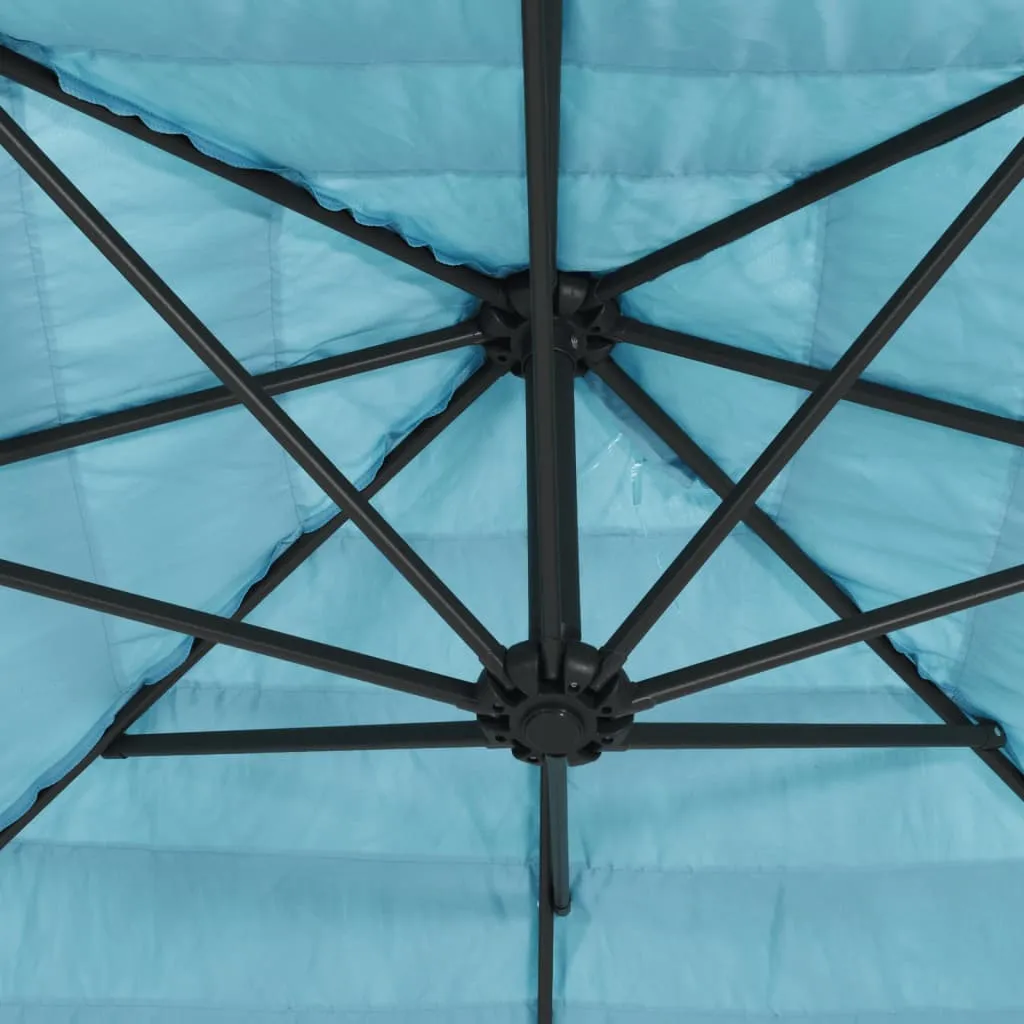 Garden Parasol with Steel Pole Blue 300x200x250 cm