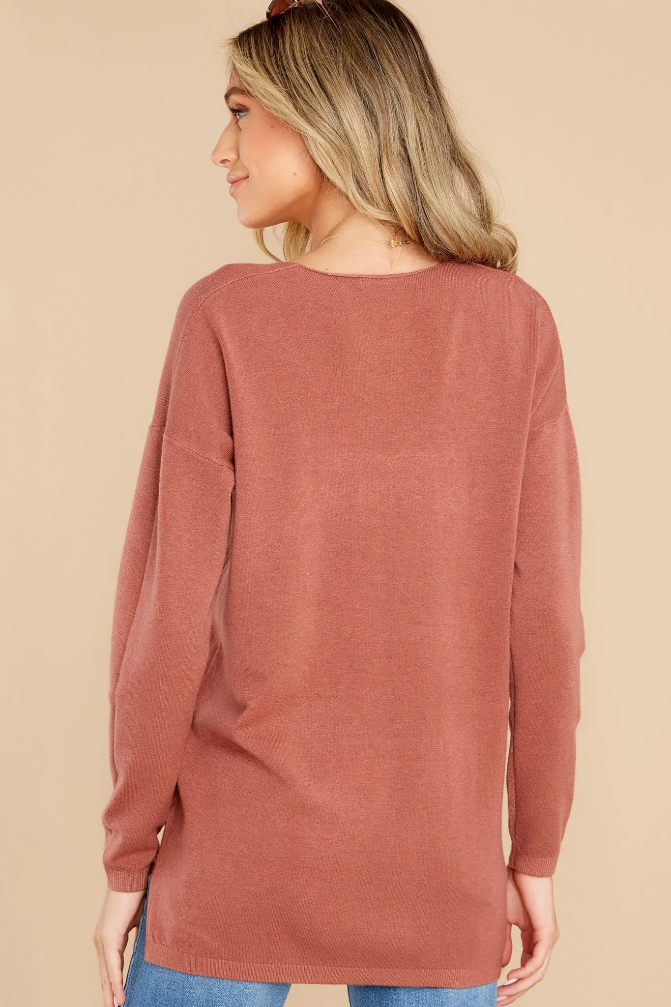 Give It A Rest Light Rust Sweater