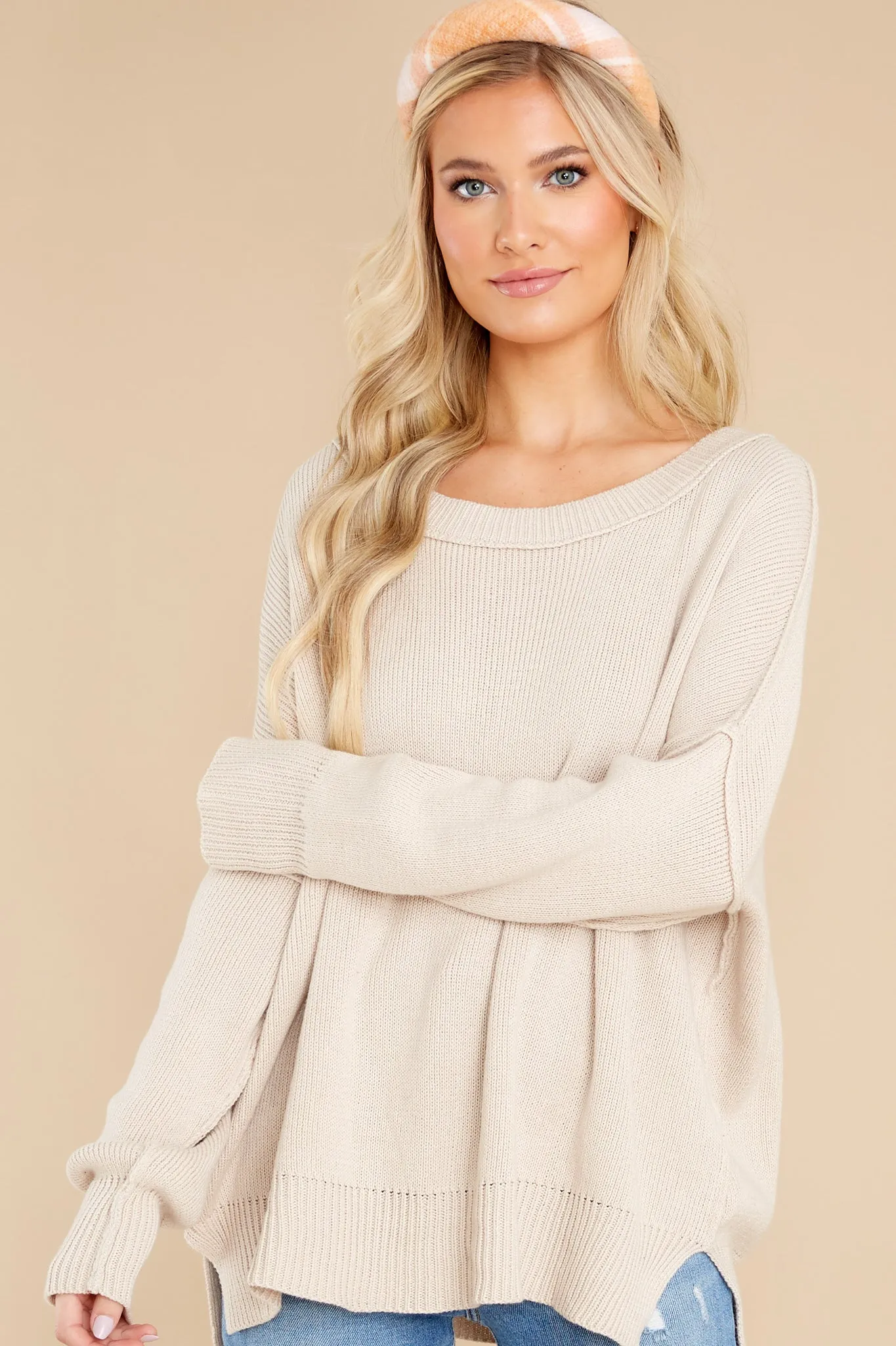 Giving Cheers Beige Sweater