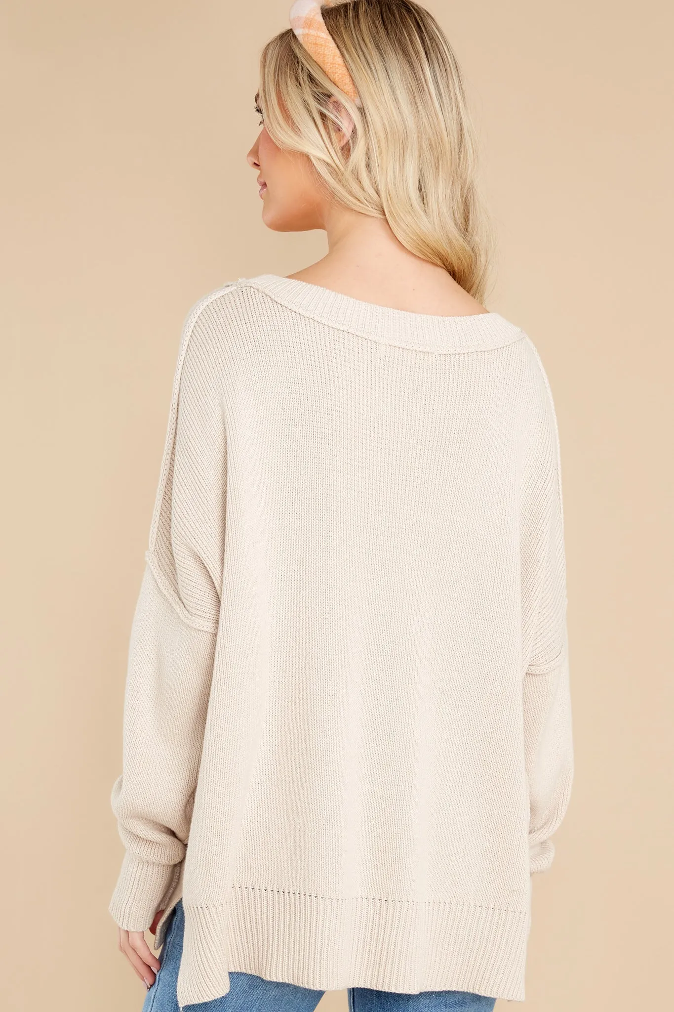 Giving Cheers Beige Sweater