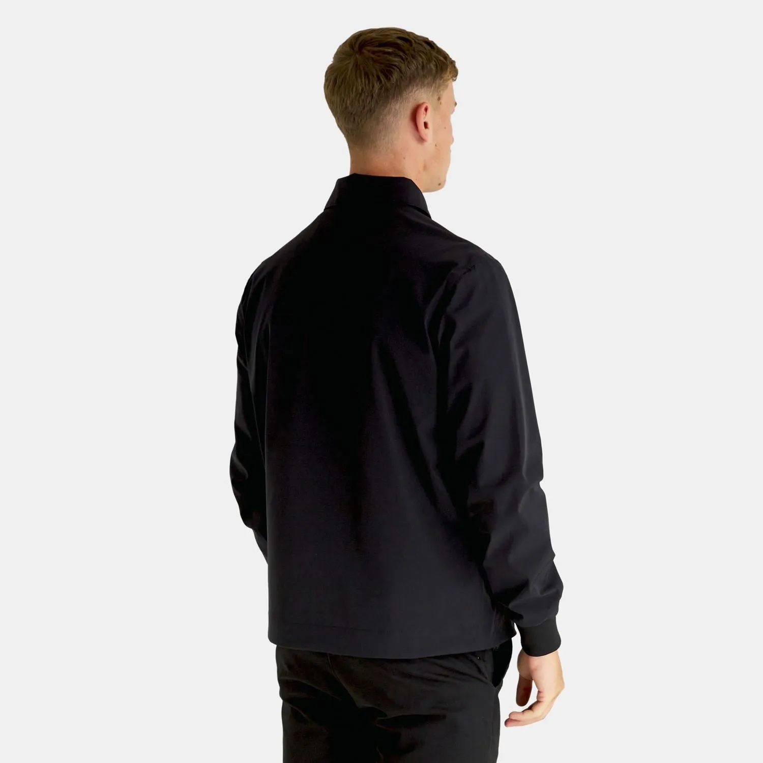 Golf Coach Collared Lightweight Shacket Jet Black - AW23