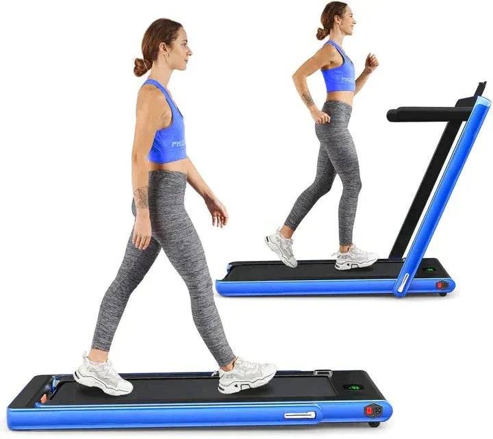 Goplus 2 in 1 Folding Treadmill, 2.25HP Superfit Under Desk for Walking Jogging at Home Office