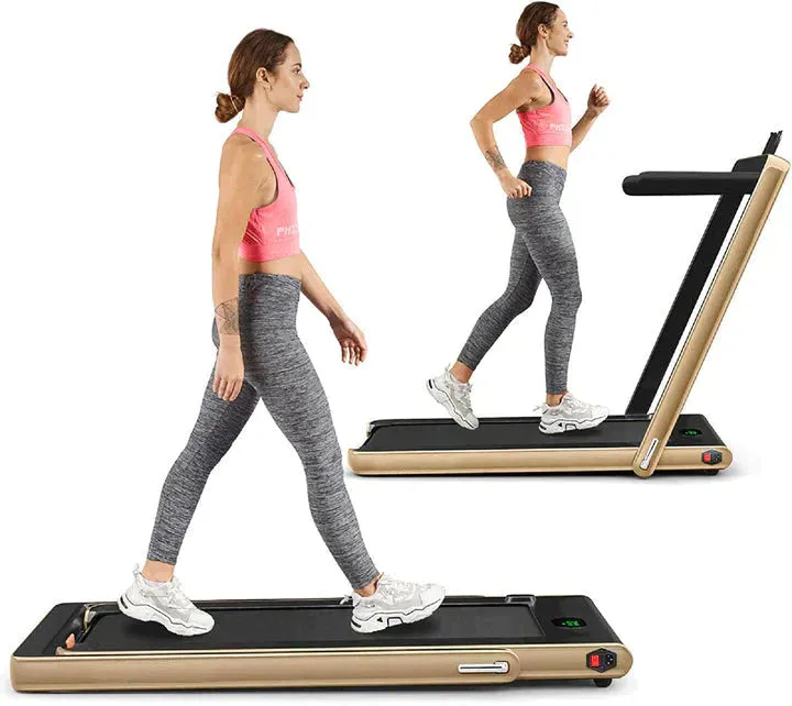 Goplus 2 in 1 Folding Treadmill, 2.25HP Superfit Under Desk for Walking Jogging at Home Office