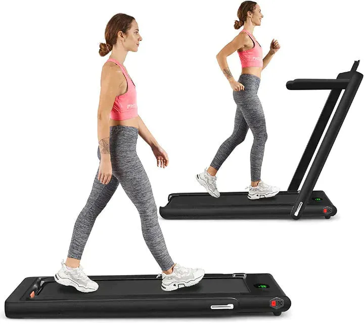 Goplus 2 in 1 Folding Treadmill, 2.25HP Superfit Under Desk for Walking Jogging at Home Office