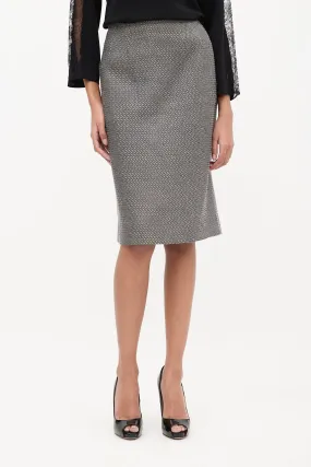 Grey Tweed Pencil Skirt