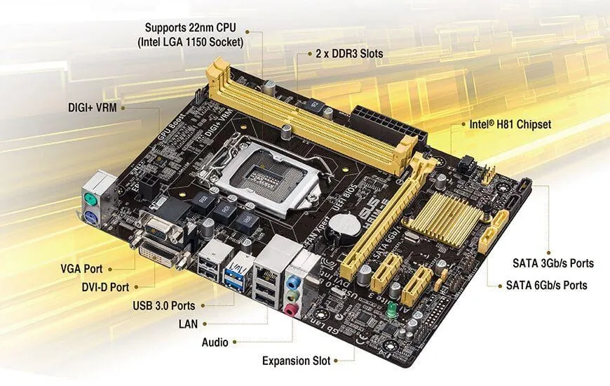 H81M-E/H81M-K Motherboards ASUS 1150 socket ddr3 M-ATX H81 VGA DVI USB3.0