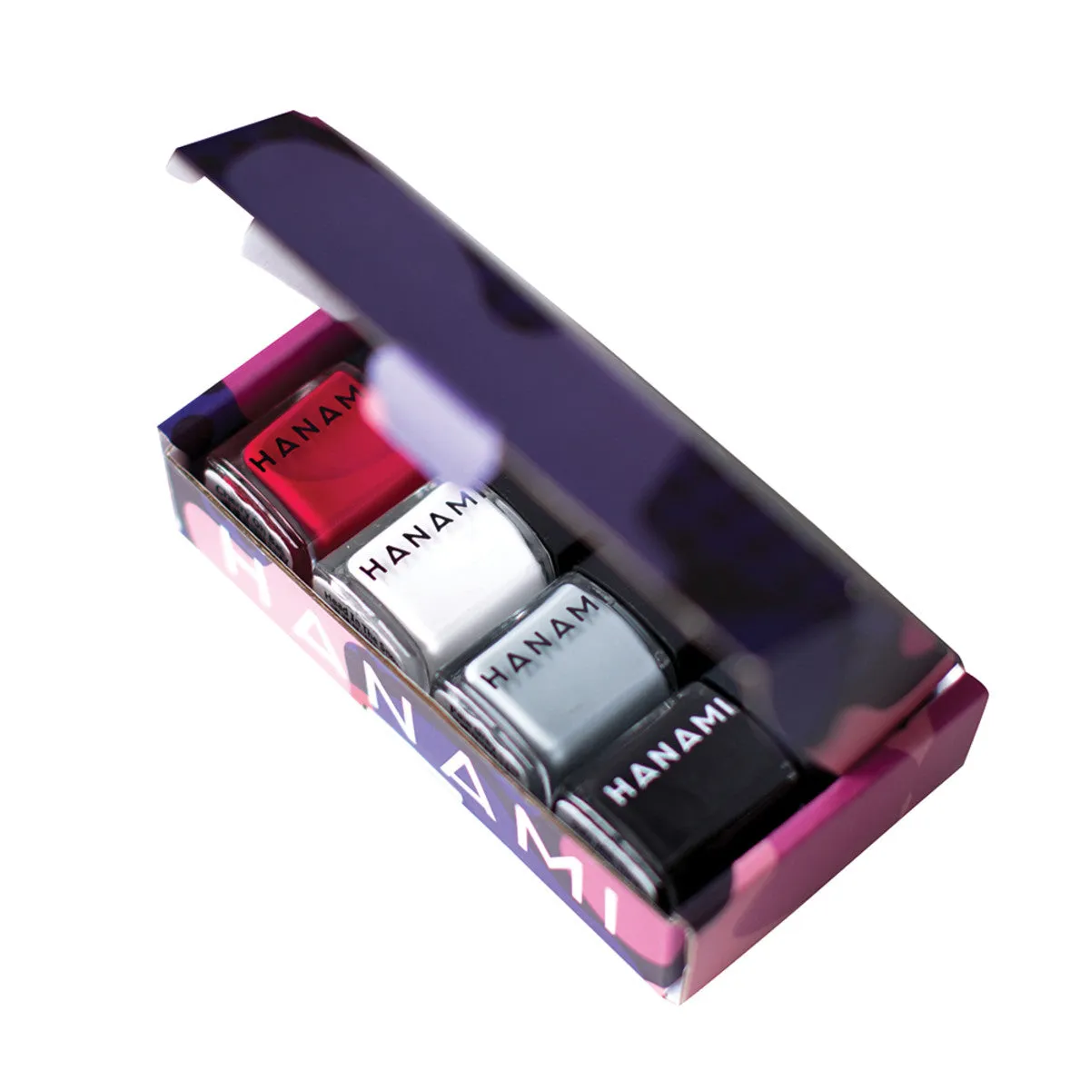 Hanami Nail Polish Collection Noir 9ml x 4Pack (Date Night, Head Snow, Cherry Baby, Pale Grey Eyes)