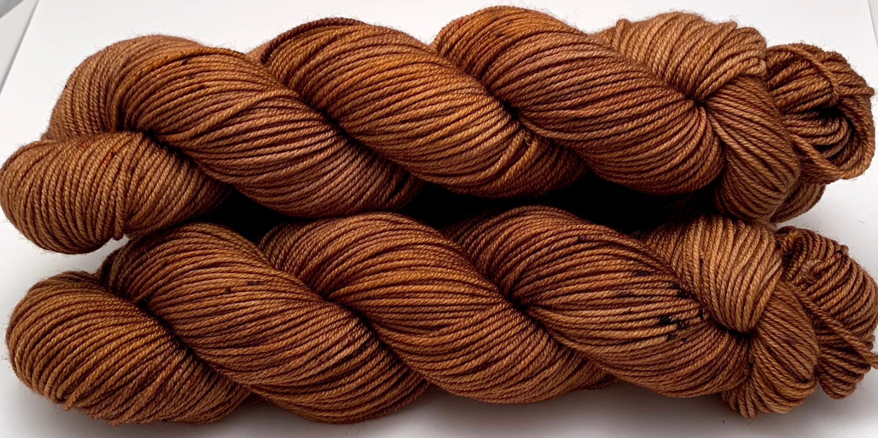 Hand Dyed Yarn "Just Rusted Enough" Rust Brown Copper Orange Gold Caramel Speckled Merino Worsted Superwash 218yds 100g