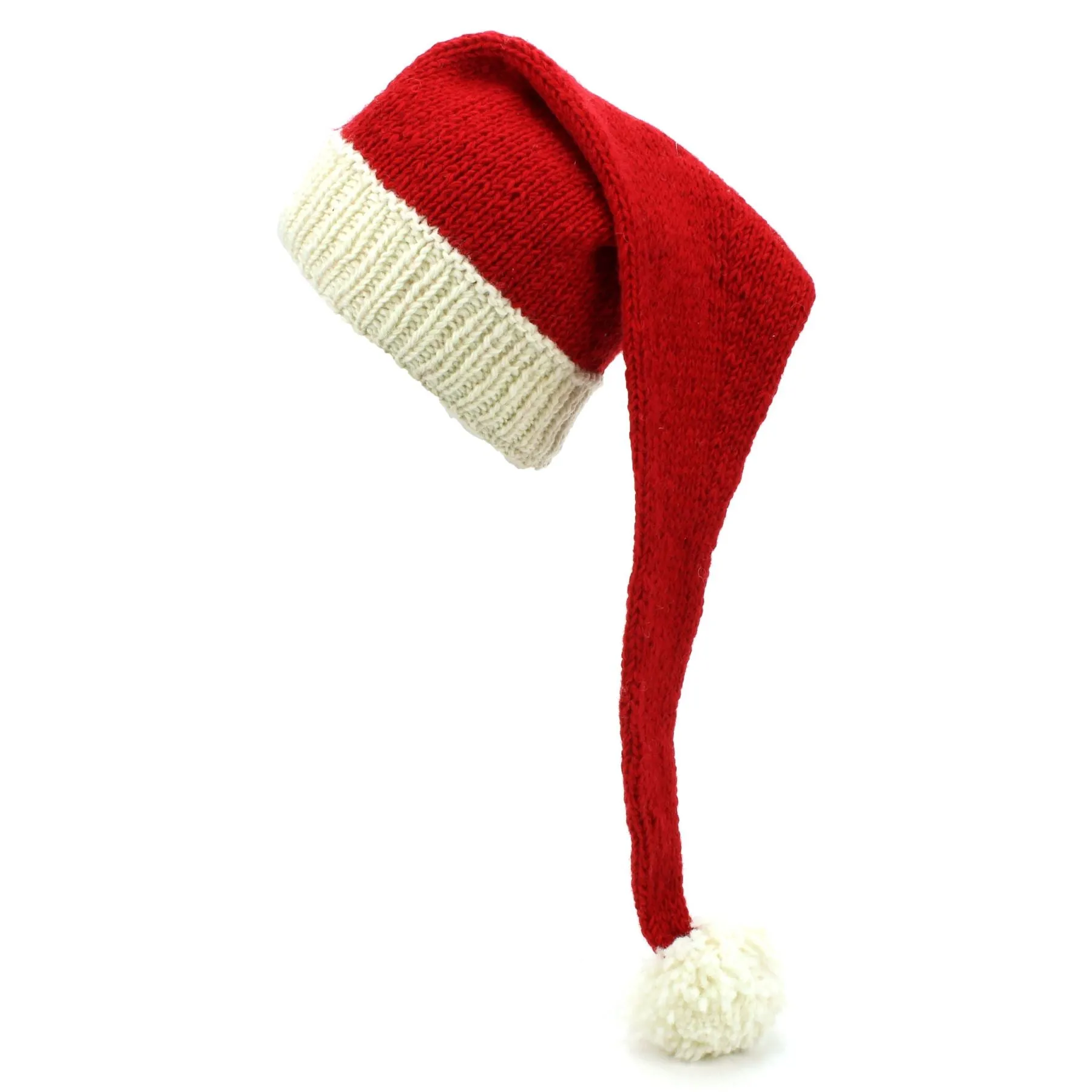 Hand Knitted Wool Christmas Beanie Hat - Santa 2