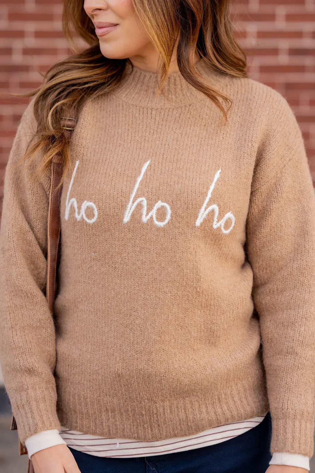 Ho Ho Ho Ribbed Trim Sweater