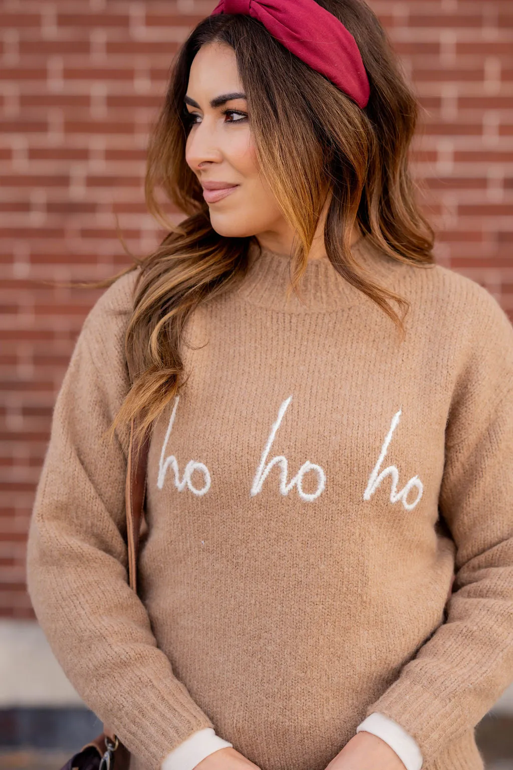 Ho Ho Ho Ribbed Trim Sweater