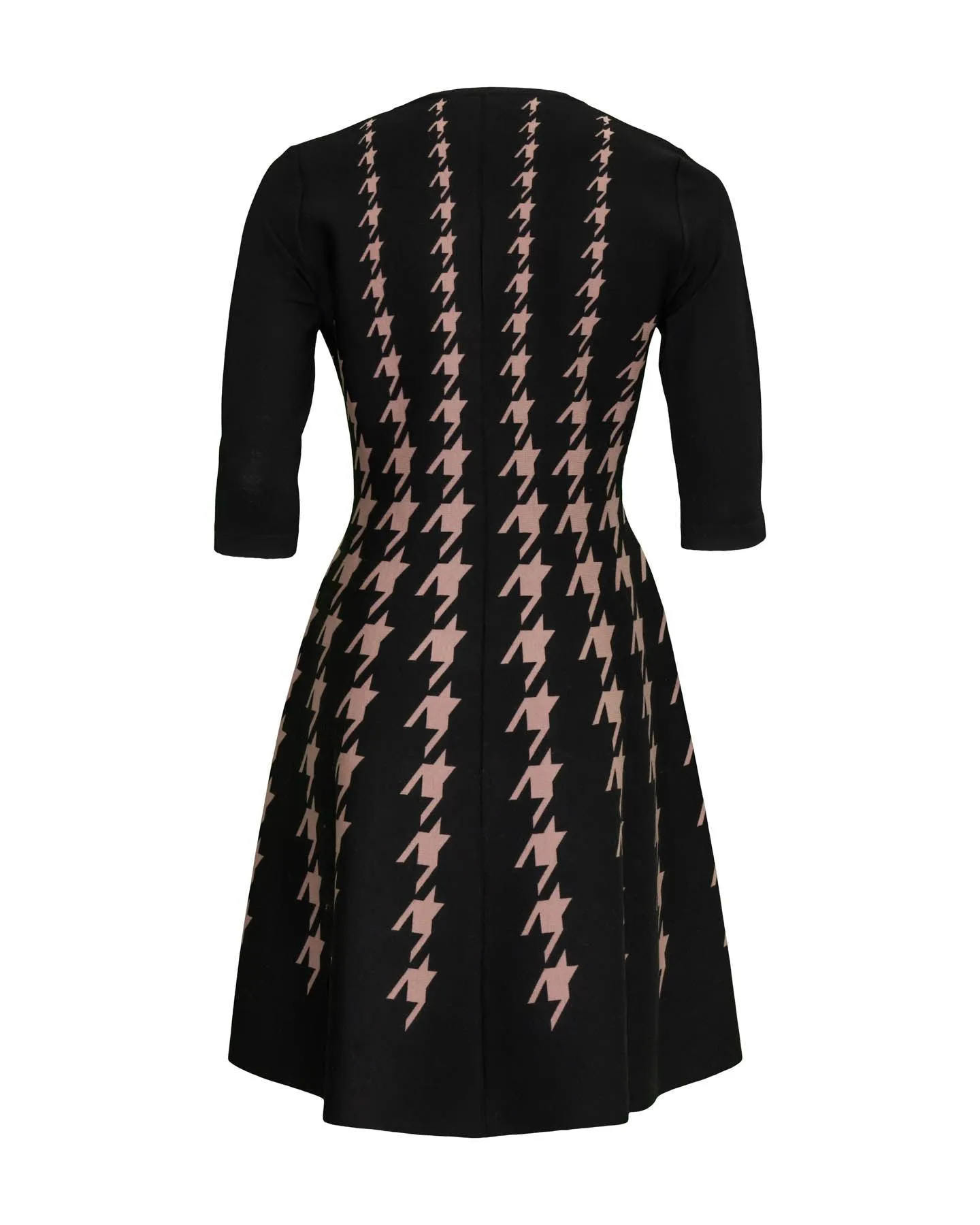 Houndstooth Print A-Line Dress