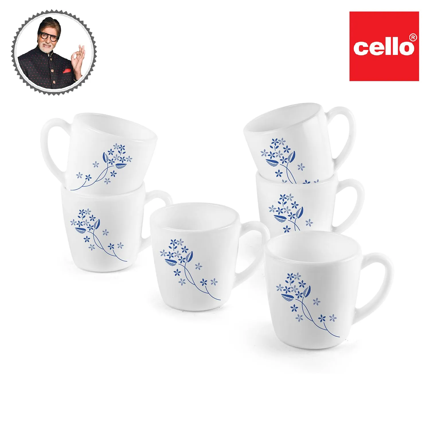 Imperial Dainty Blue Ricca Mugs, 6 Pieces