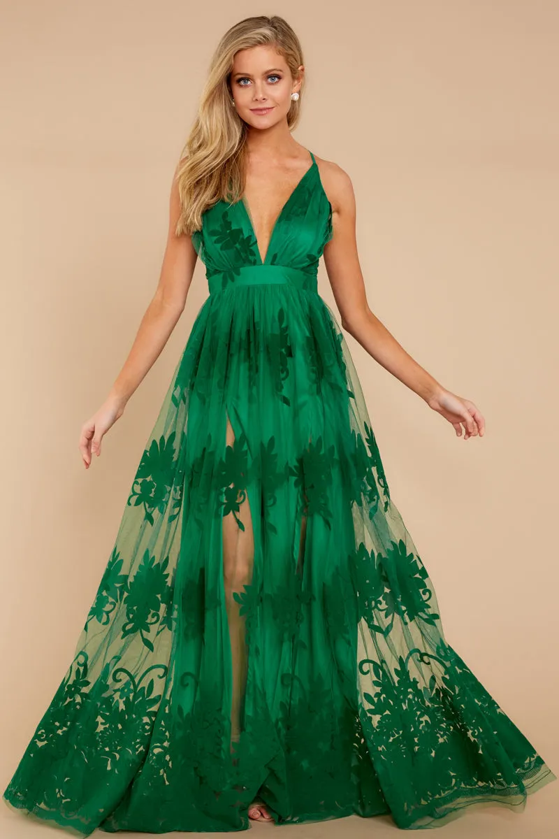 In Any Event Green Maxi Dress