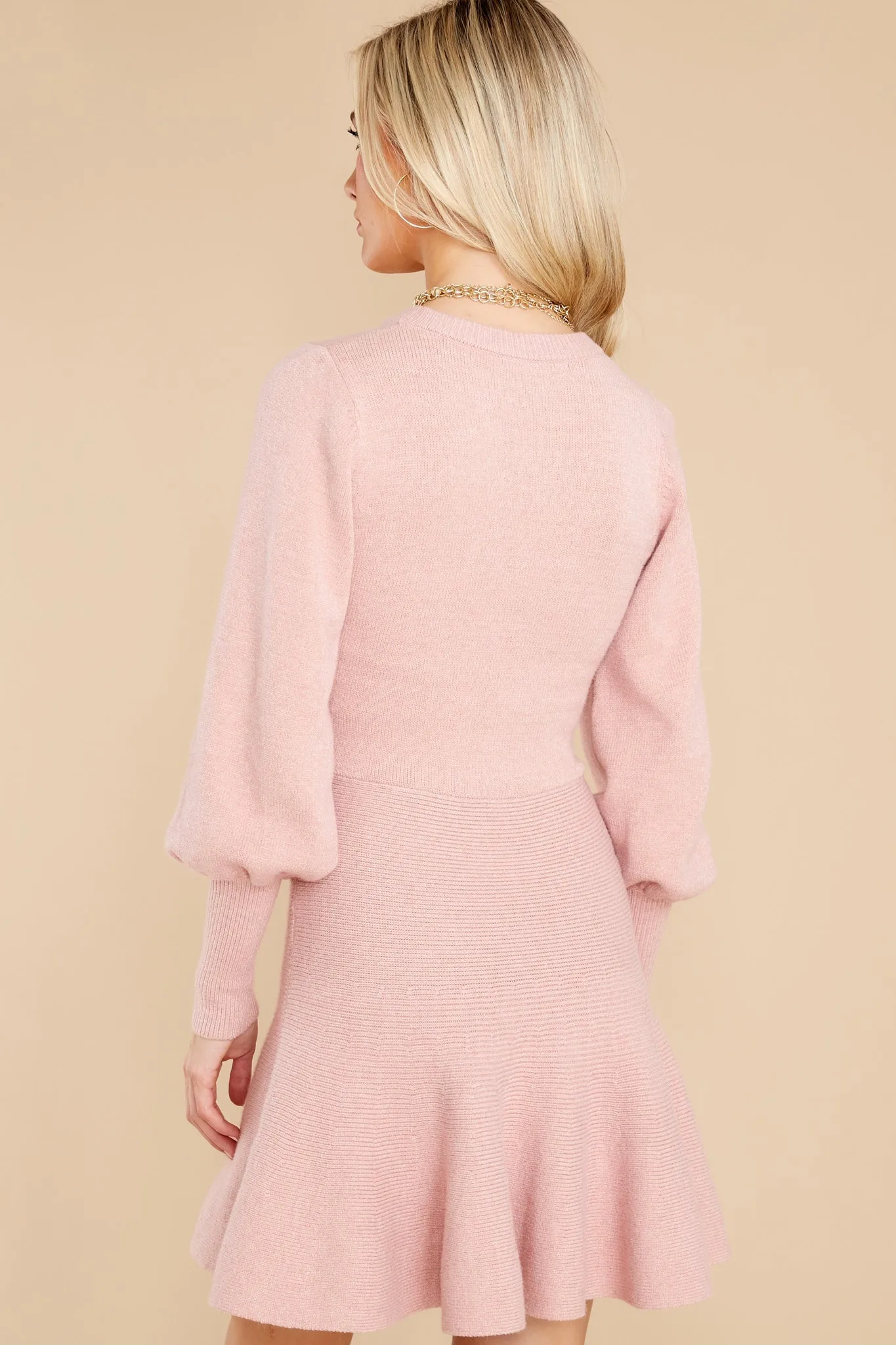 Into You Blush Pink Sweater Dress