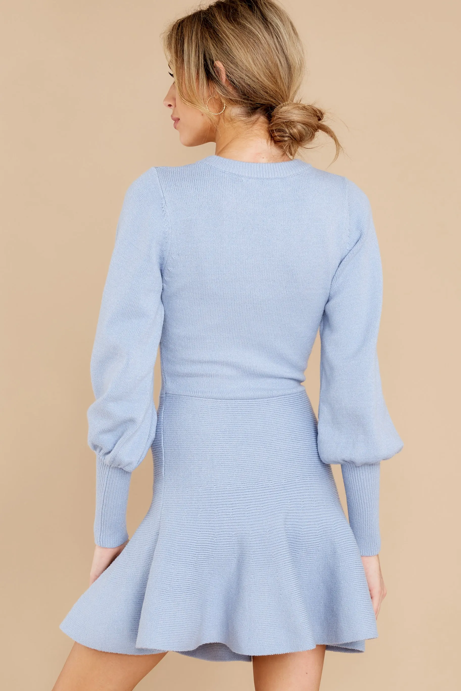 Into You Dusty Blue Sweater Dress