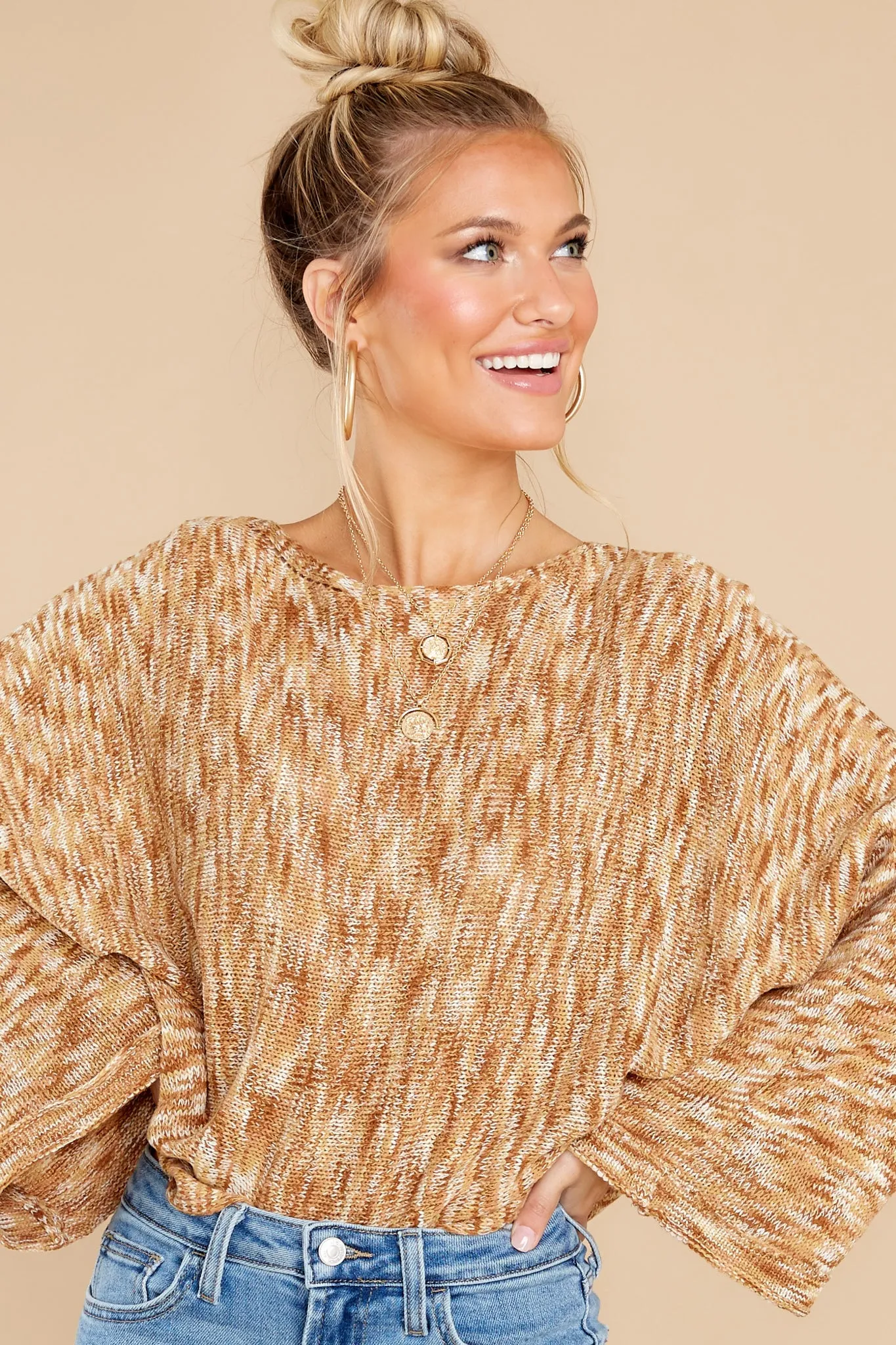 Irresistible Smile Brown Multi Sweater