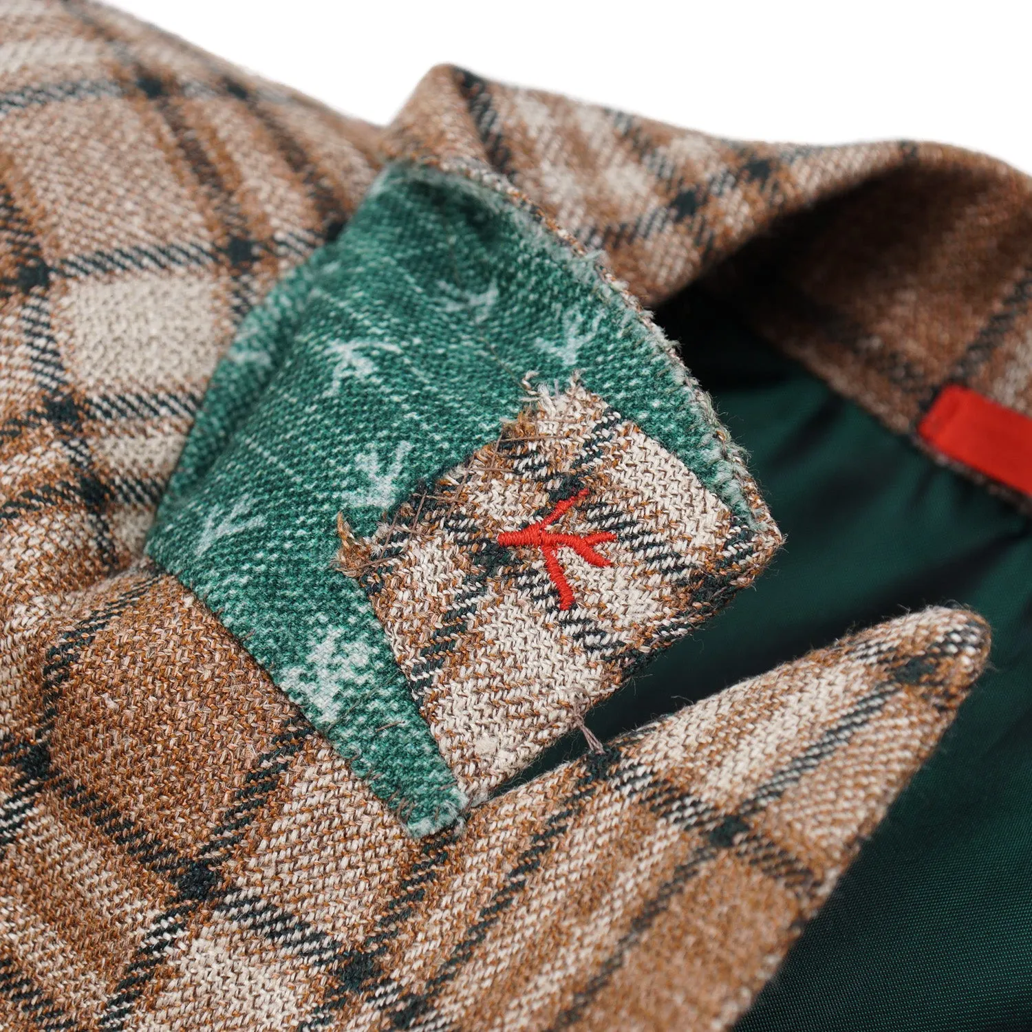 Isaia Layered Check Wool-Silk-Linen Sport Coat