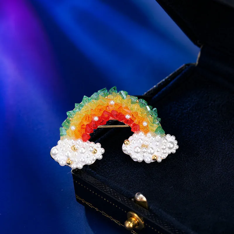 Japanese cartoon cloud rainbow brooch suit sweater corsage decoration