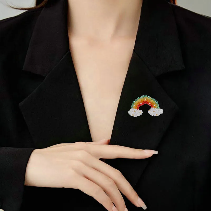 Japanese cartoon cloud rainbow brooch suit sweater corsage decoration