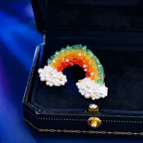 Japanese cartoon cloud rainbow brooch suit sweater corsage decoration