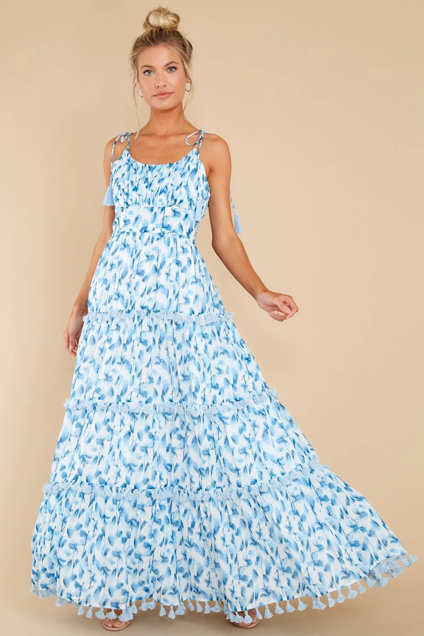 Kennedy Blue Watercolor Maxi Dress