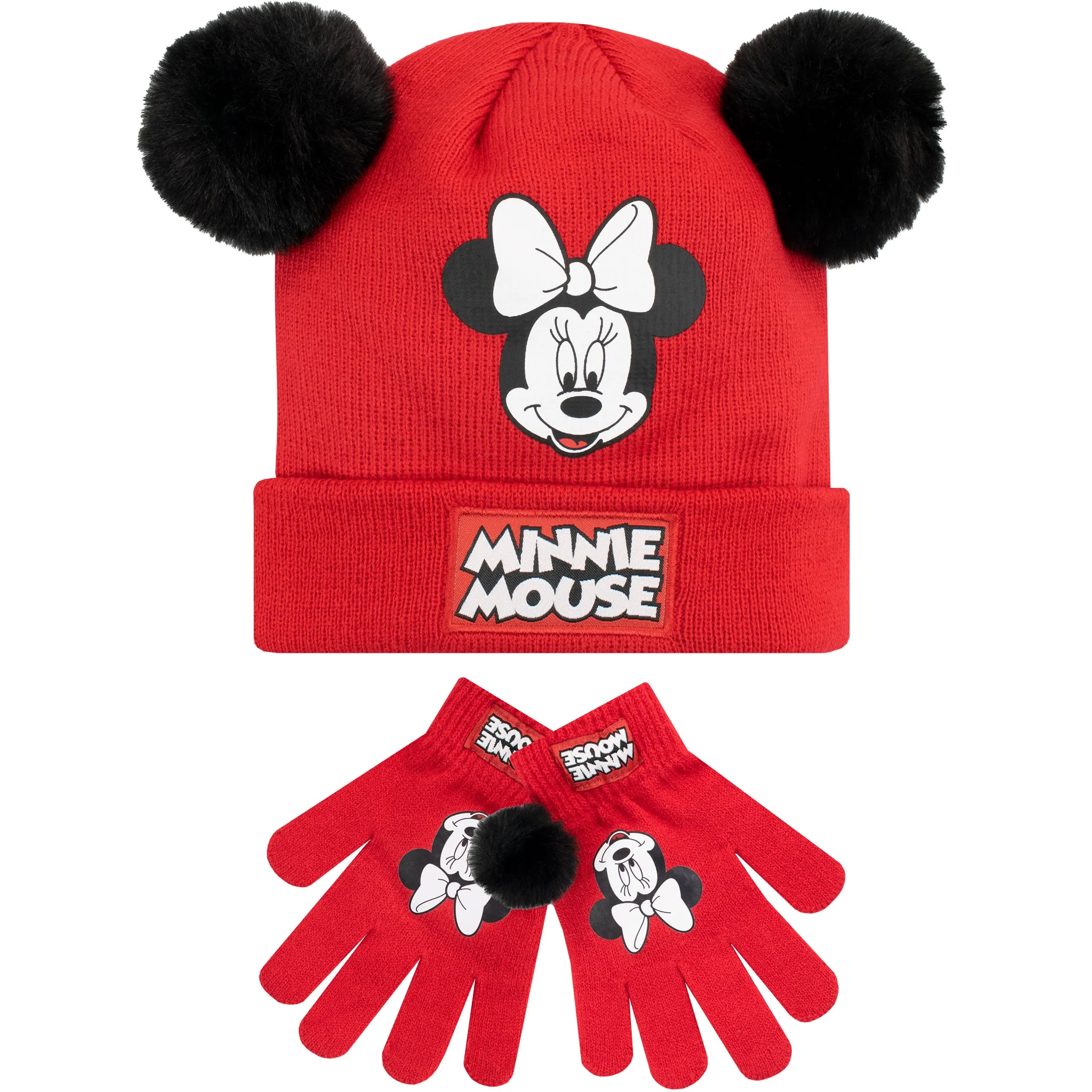 Kids Minnie Mouse Winter Hat and Gloves Set