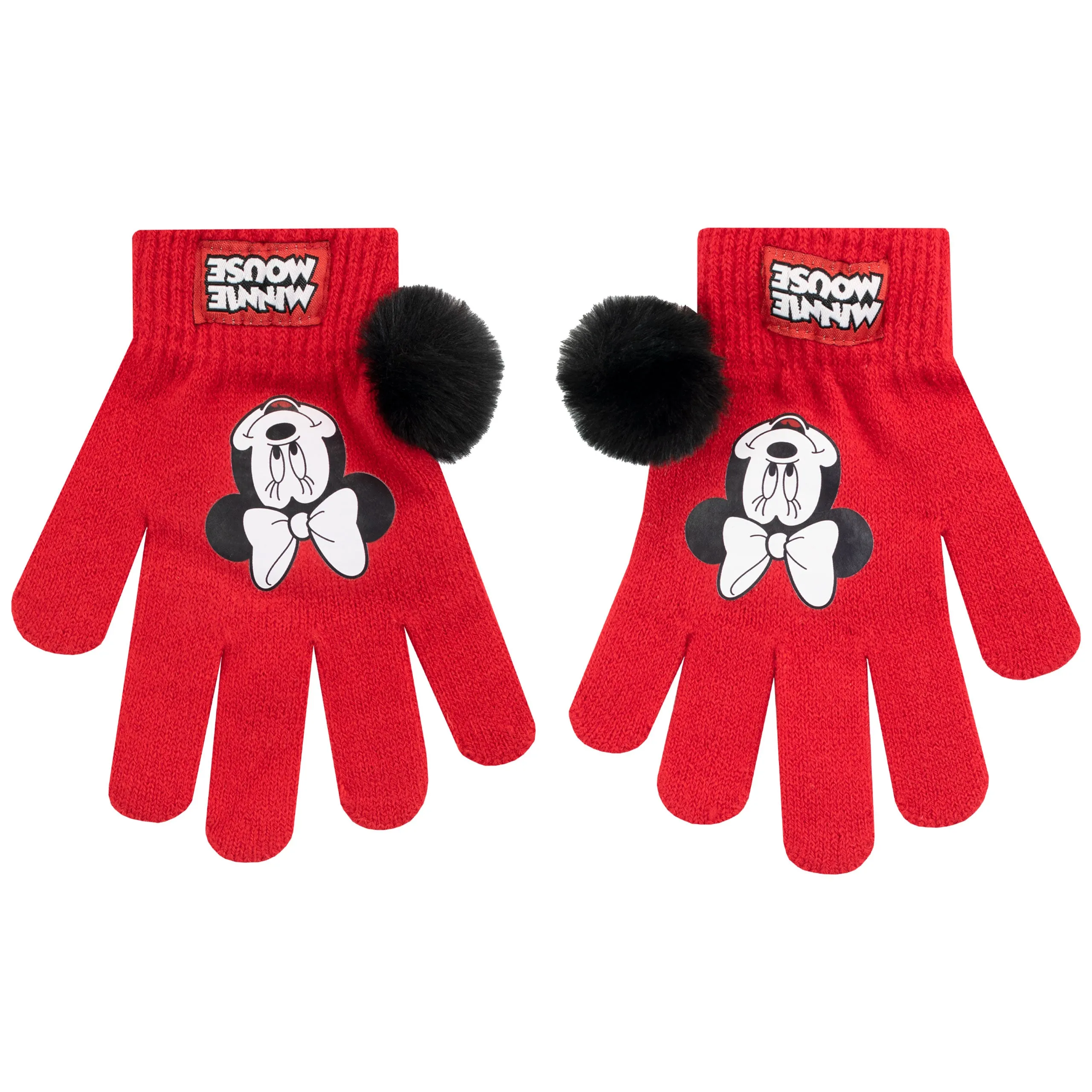 Kids Minnie Mouse Winter Hat and Gloves Set