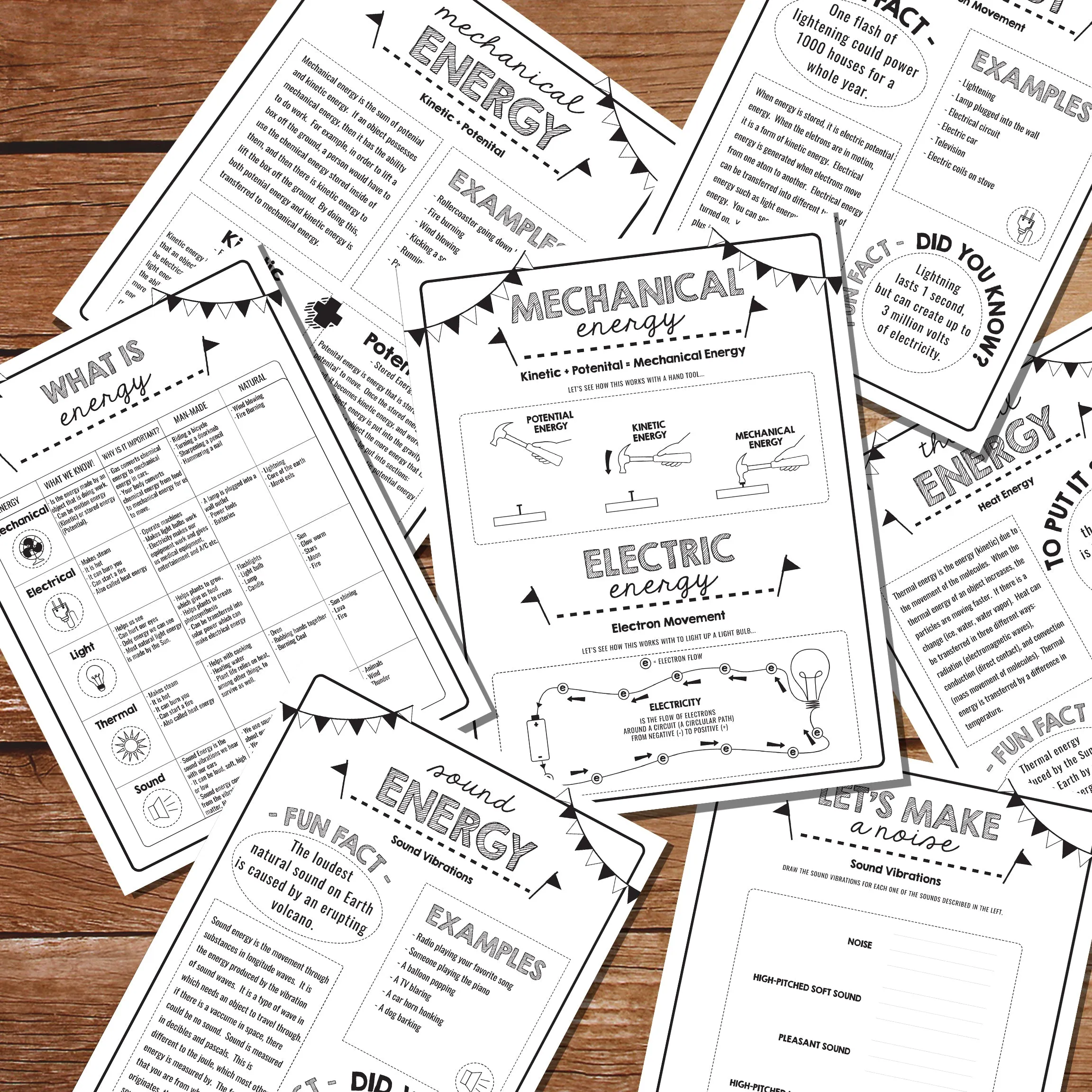 Kids Science Activity Sheets - Printable Energy Activity Sheets