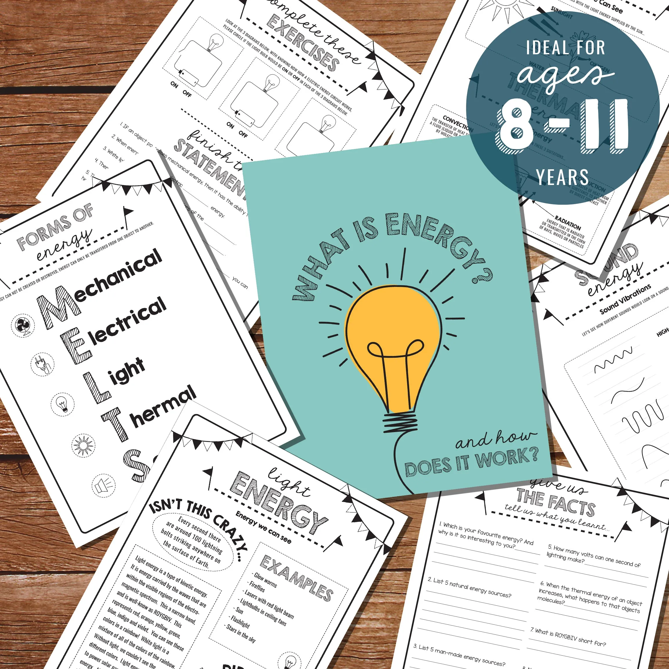 Kids Science Activity Sheets - Printable Energy Activity Sheets