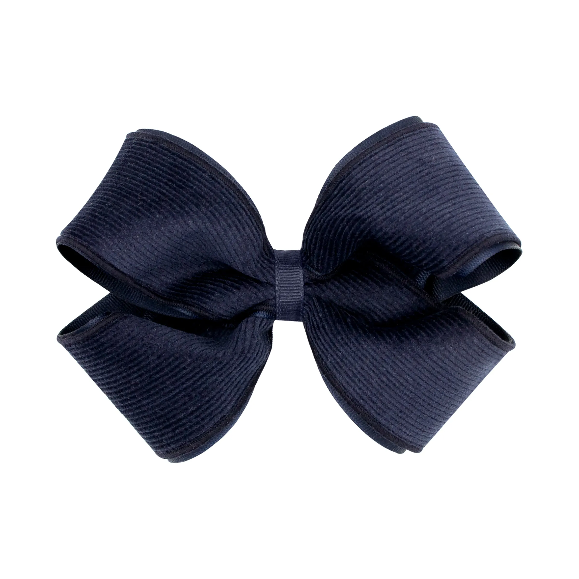 King Corduroy and Grosgrain Overlay Hair Bow on Clippie - 6 Colors