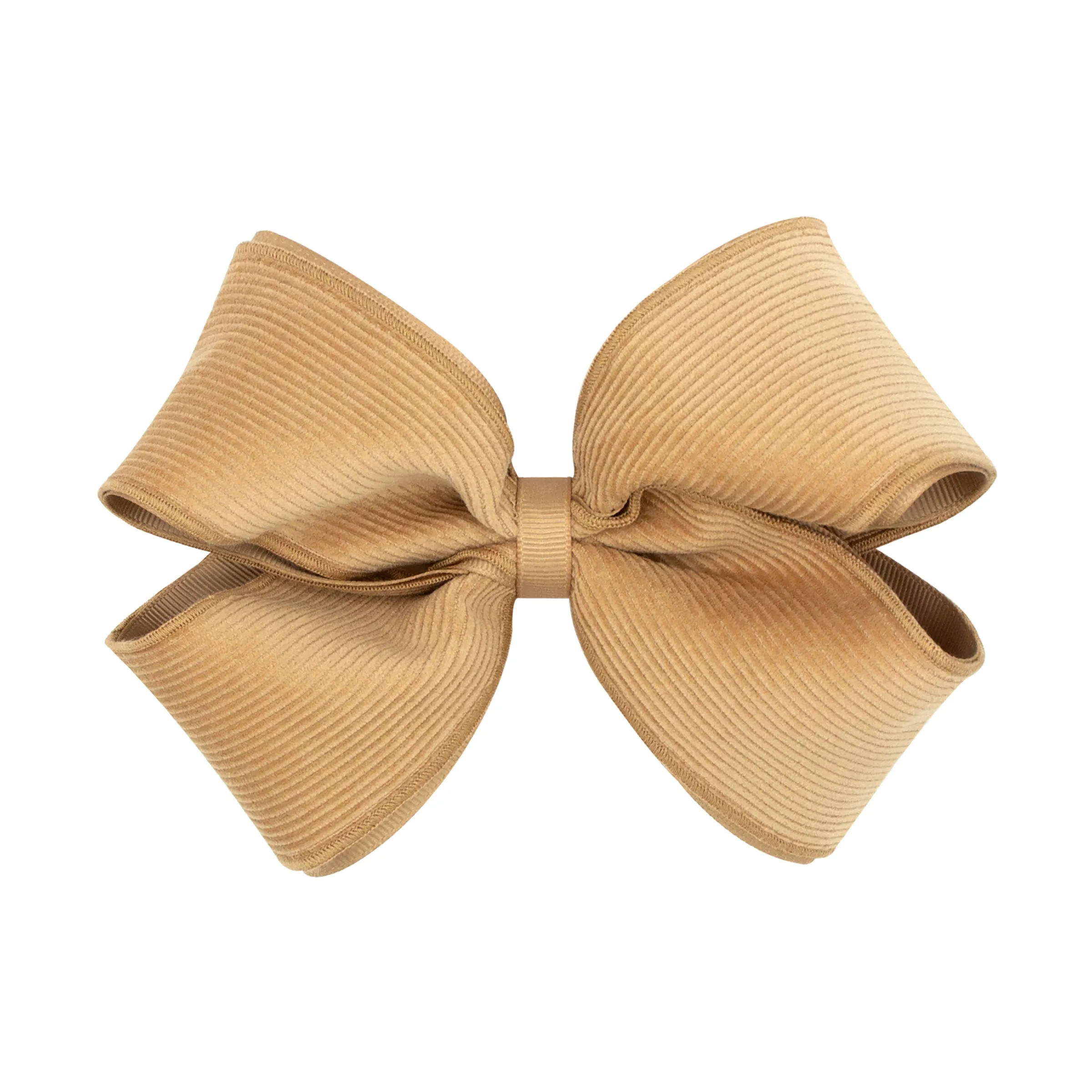 King Corduroy and Grosgrain Overlay Hair Bow on Clippie - 6 Colors