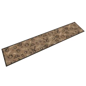 Kitchen Rug Washable Morning Brown 60x300 cm Velvet