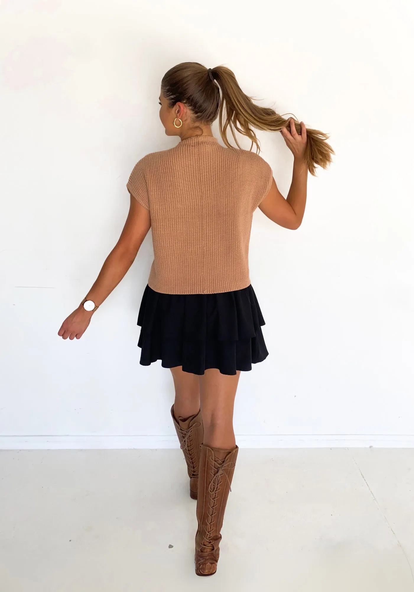 Knit Short Sleeve Sweater Top