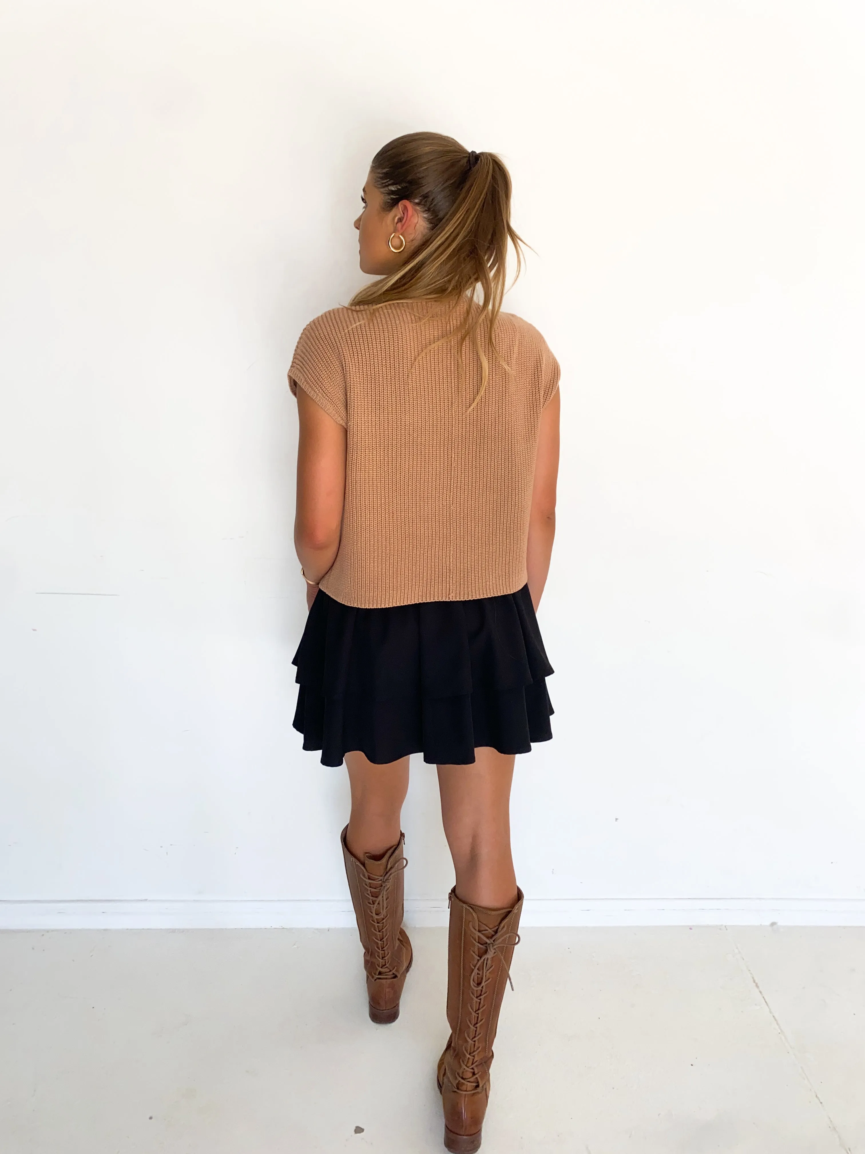 Knit Short Sleeve Sweater Top